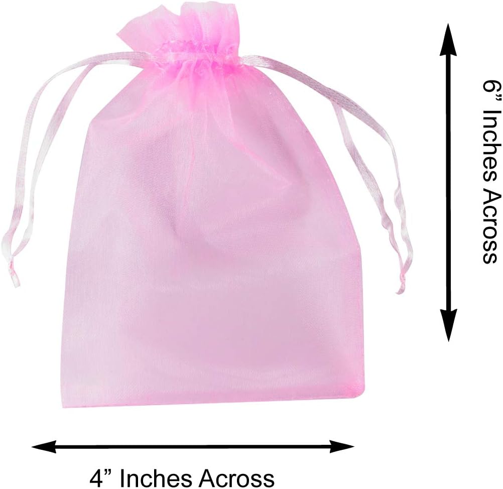Super Z Outlet 100 Pack 4x6 Inch Mini Sheer Drawstring Organza Transparent Bags Jewelry Sack