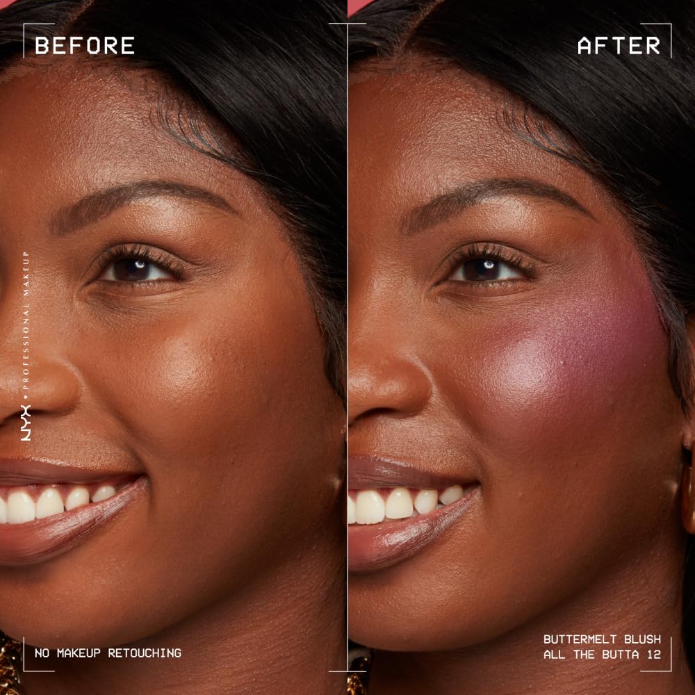 NYX PROFESSIONAL MAKEUP Buttermelt Powder Blush, Fade and Transfer-Resistant Blush, Up to 12HR Make