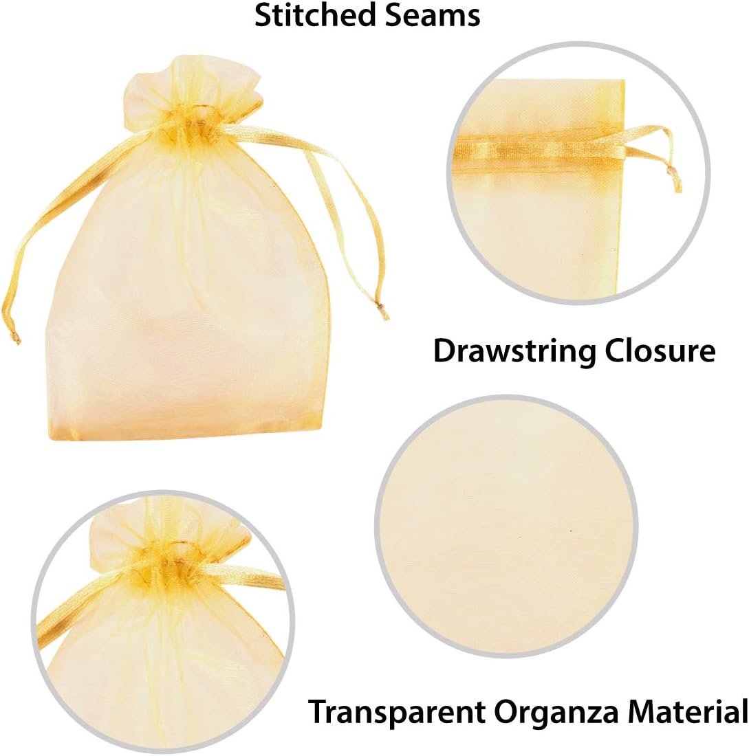 Super Z Outlet 100 Pack 5x7 Inch Mini Sheer Drawstring Organza Transparent Bags Jewelry Sack
