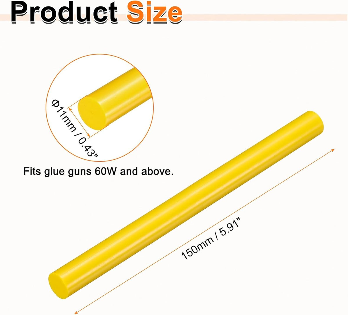 HARFINGTON 10pcs Hot Glue Sticks 0.43" Dia x 5.91" Long EVA Mini Hot Melt Adhesive Glue Stick for