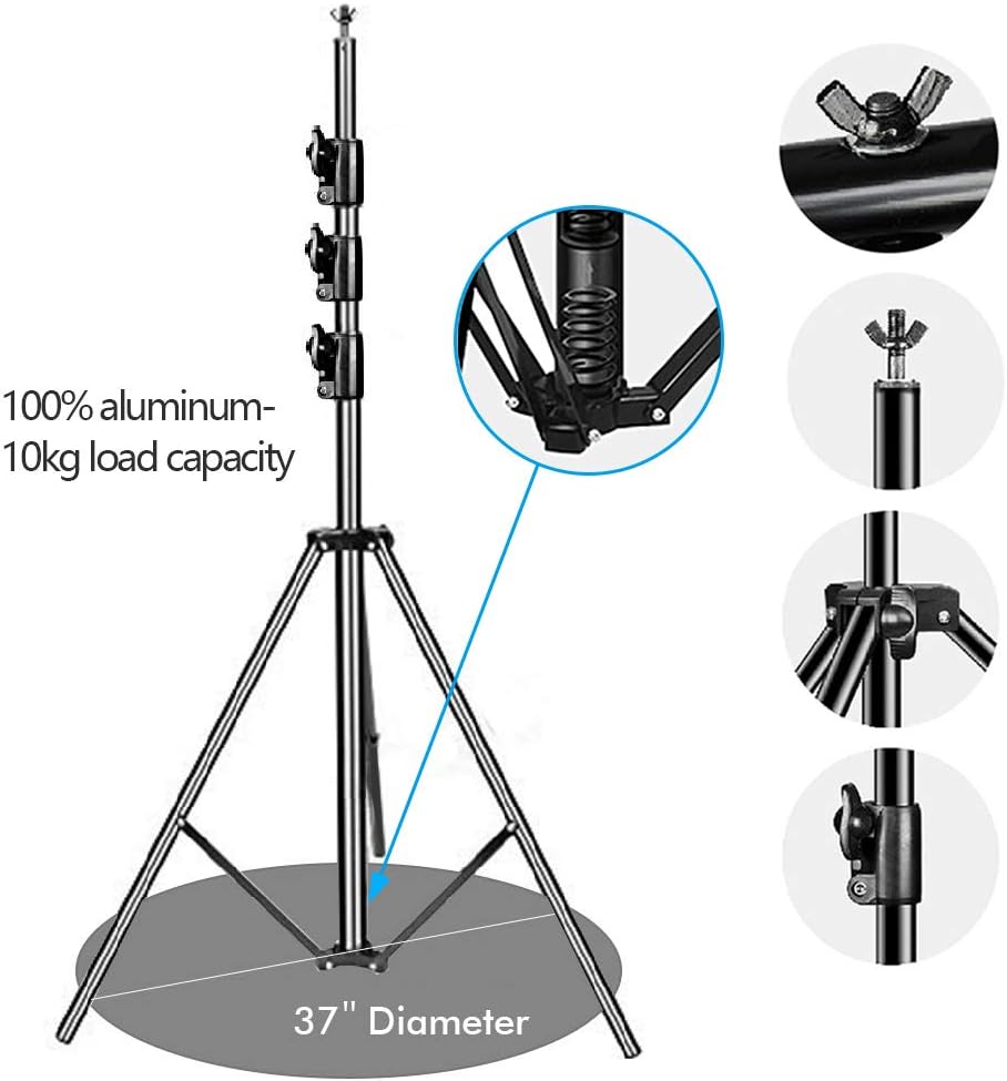 SLOW DOLPHIN 10 x 10Ft Photo Video Studio Heavy Duty Adjustable Muslin Backdrop Stand Background