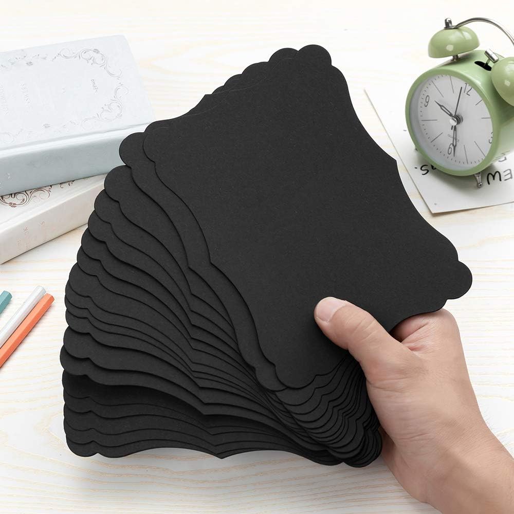 50 Pack Blank Kraft Cards Cardstock Thick Paper Brown Greeting Cards for DIY Gift Card Menus, Baby