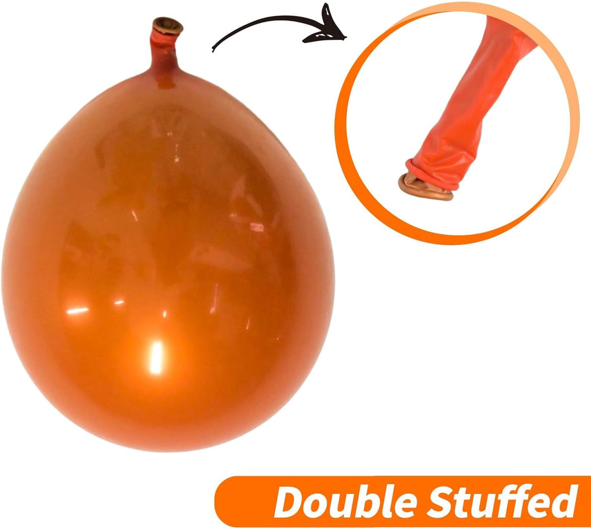 Chrome Orange Balloons, 50 PCS 10 Inch Double Stuffed Metallic Orange Balloons, Shiny Thick Chrome