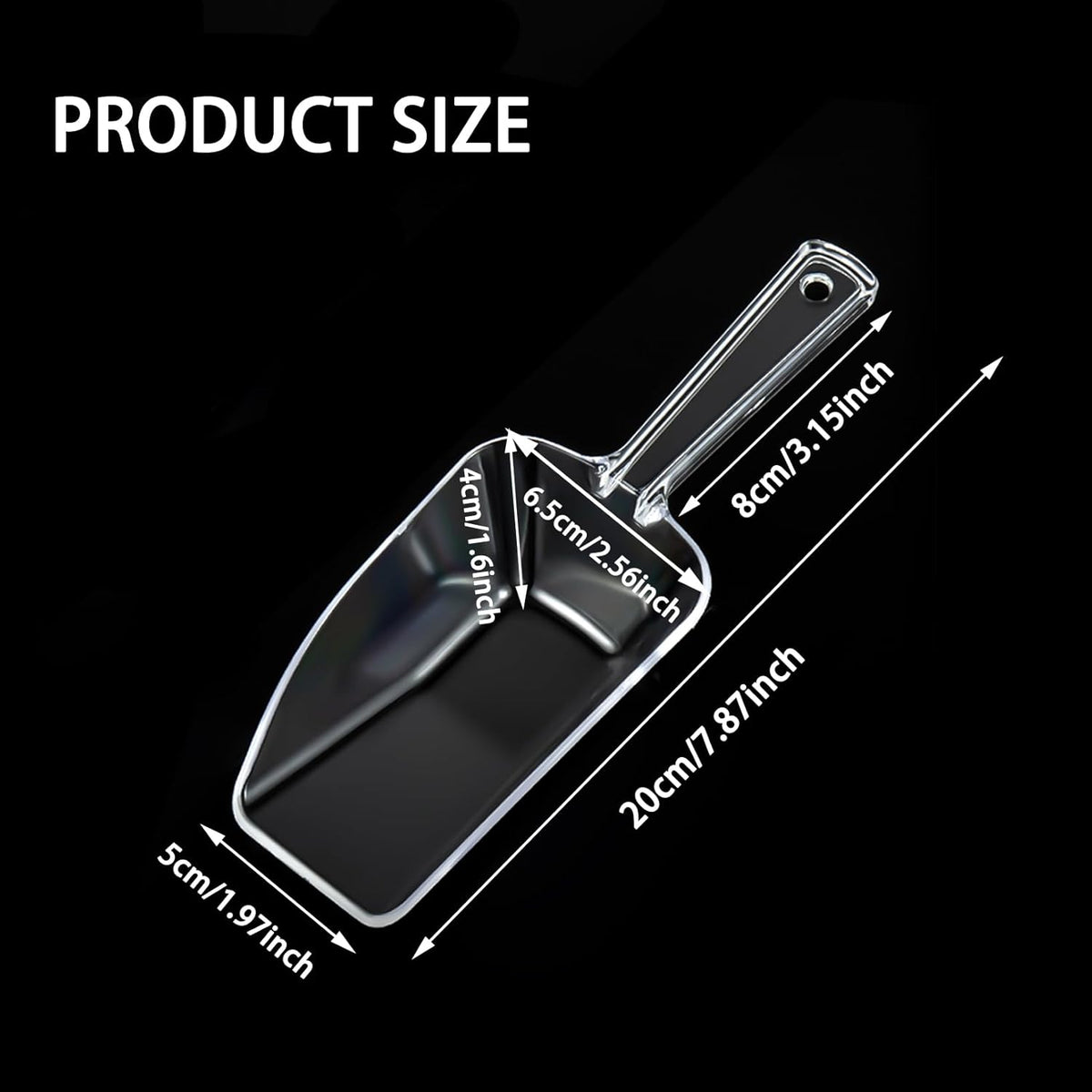 3 Pcs Clear Plastic Ice Scoop Set, Small Acrylic Serving Scoops For Candy Buffet, Canisters, Dry