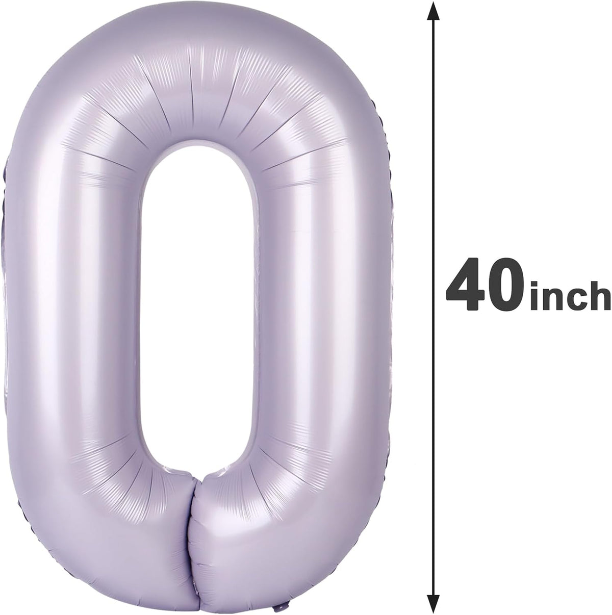 Lavender Helium Number Balloon 40 Inch, Giant Foil Lilac Number 0 Birthday Balloons, Large Numbers
