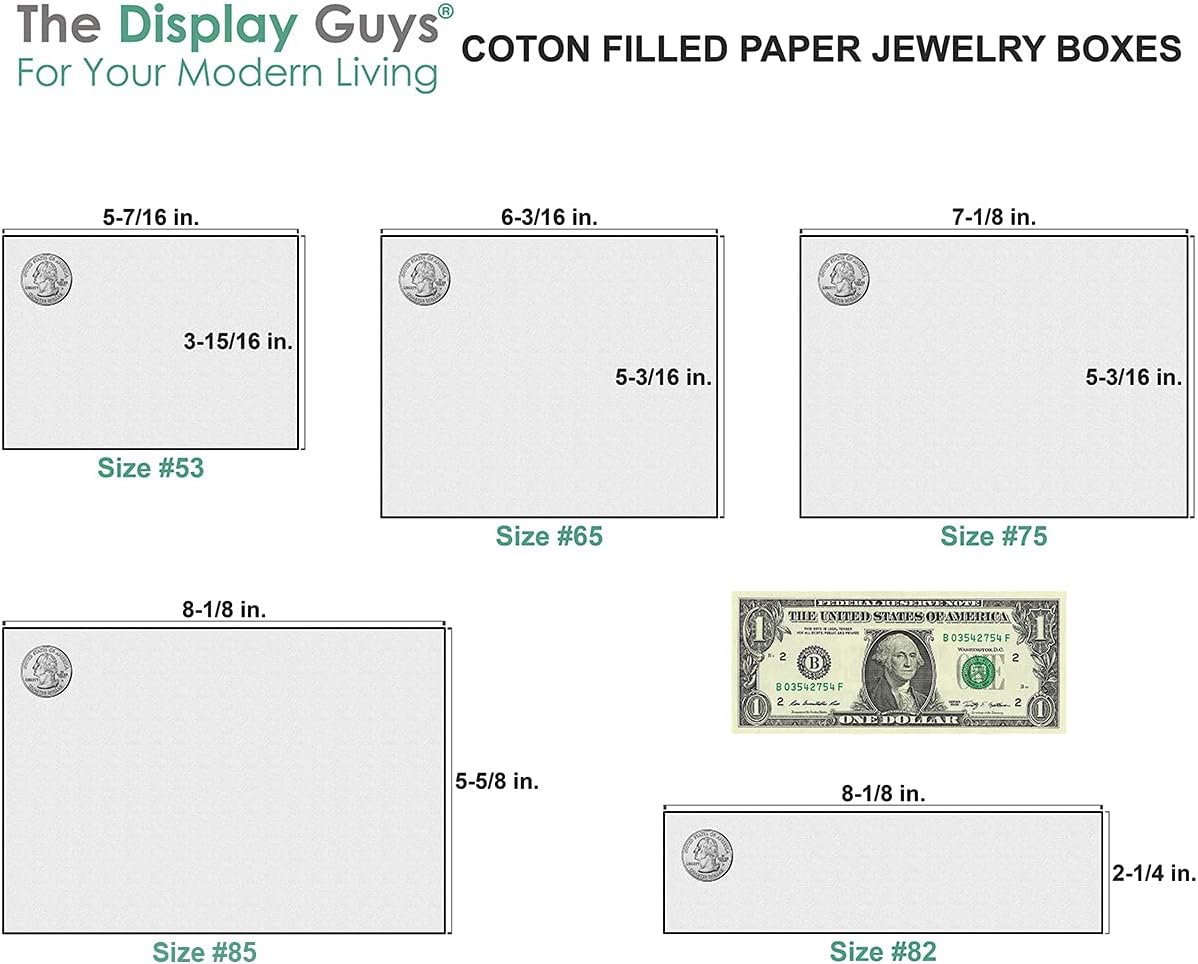 TheDisplayGuys - 25-Pack #53 Kraft Paper Cardboard Gift Boxes/Jewelry Cases w. Cotton Padding & Lid