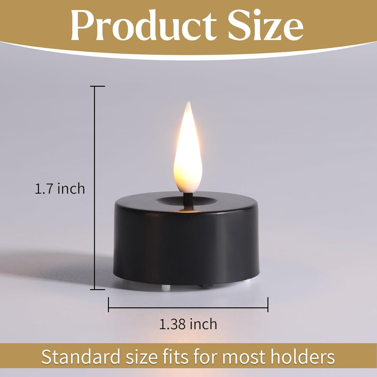 Eywamage Black Halloween LED Tealights, Flickering Flameless Tea Lights Votive Candles Set of 12