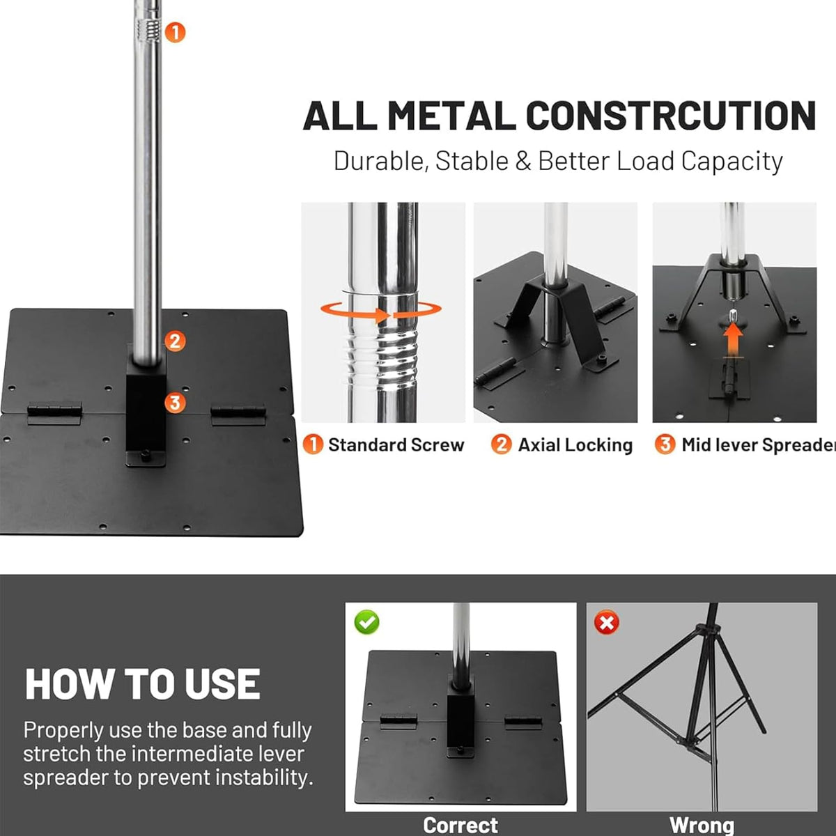 Heavy Duty Pipe and Drape Frame Kit 10x10ft Adjustable Height/Width Photography Background Support