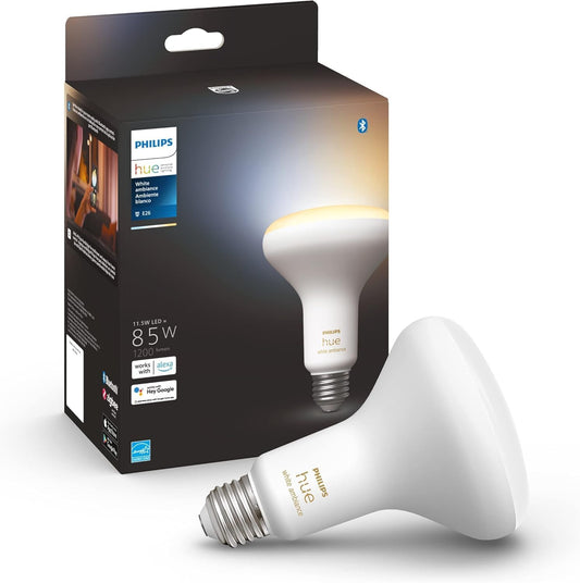 Philips Hue White Ambiance BR30 LED Smart Bulbs (Bluetooth Compatible), Compatible with Alexa