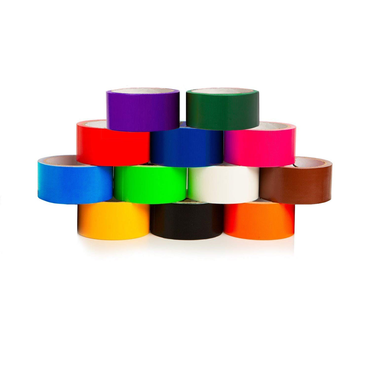 GiftExpress 12 Assorted Colored Duct Tapes 10 Yards x 2 Inch Rolls,12 Multi Purposes Bright Colors