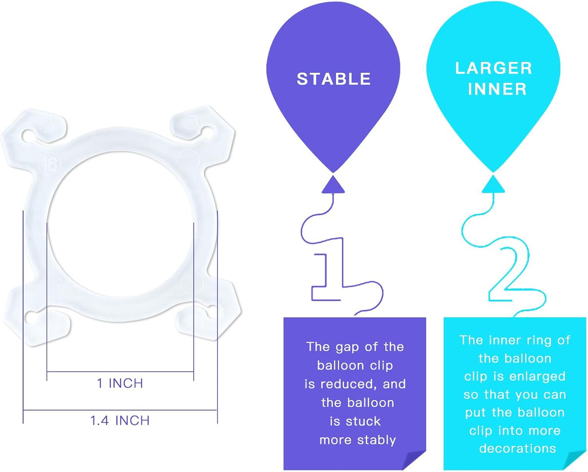 YALLOVE Balloon Clips, 150 Pack Balloon Quads for Balloon Stand, Balloon Holder for Birthday Baby