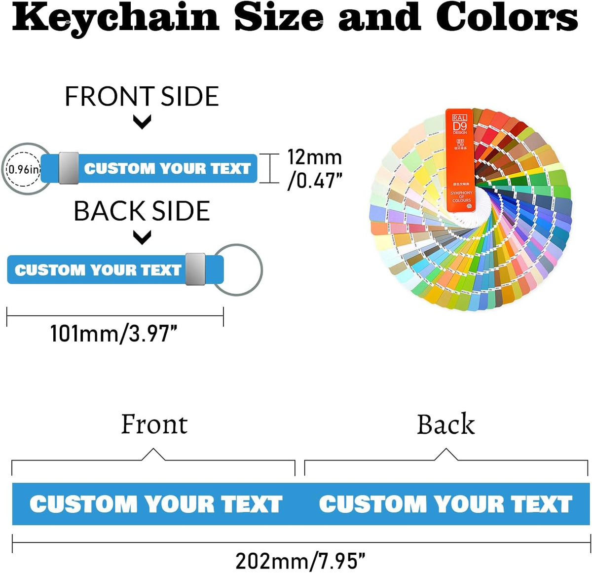 Personalized Keychain Silicone 5/10/50/100 Bulk Custom Keychains with Text for Events Party Guests