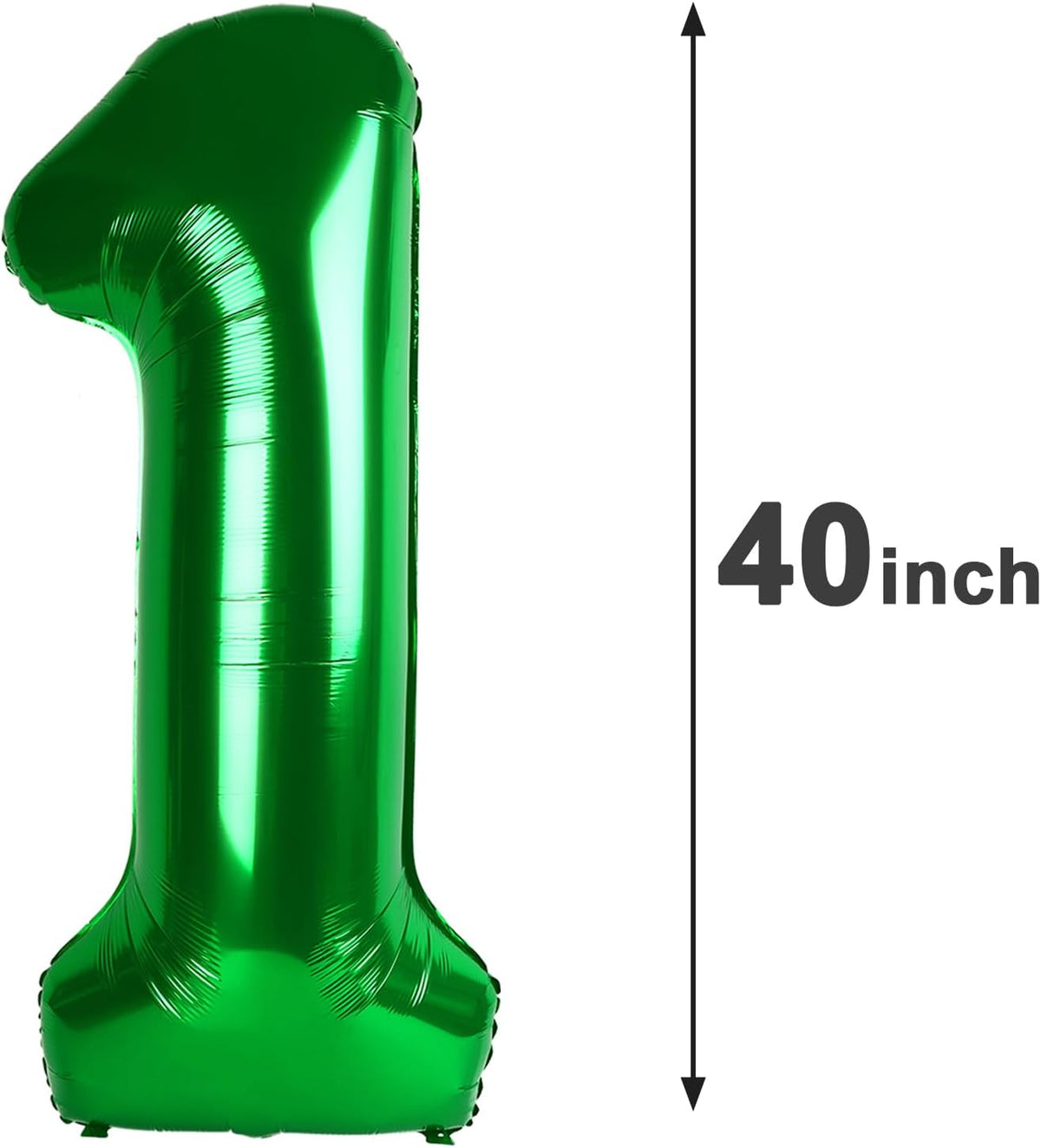 Green Number 1 Balloon 40 inch, Number 1 Birthday Balloon for Boy Girl, Green Foil One Balloon for