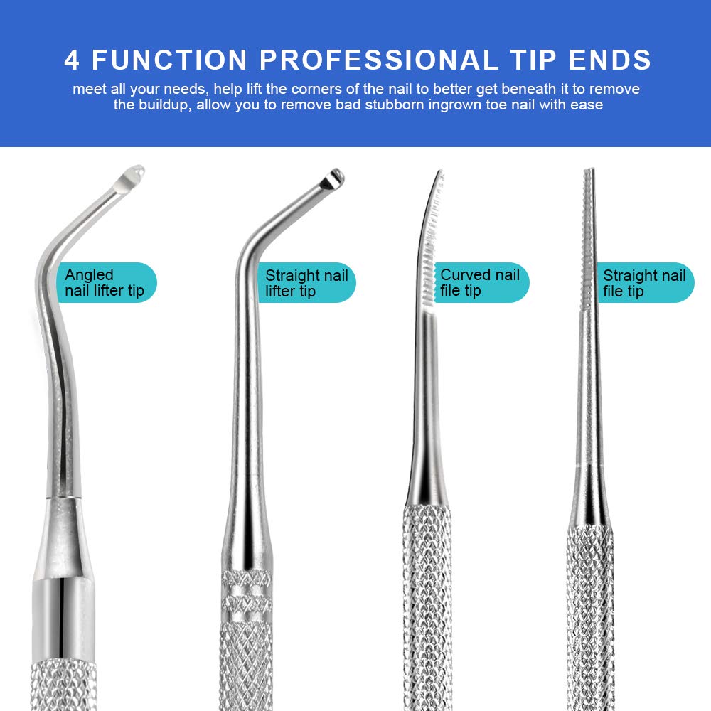 Teenitor Pedicure Tools for Feet, Toenail File and Lifters, Upgraded Professional Surgical Safe