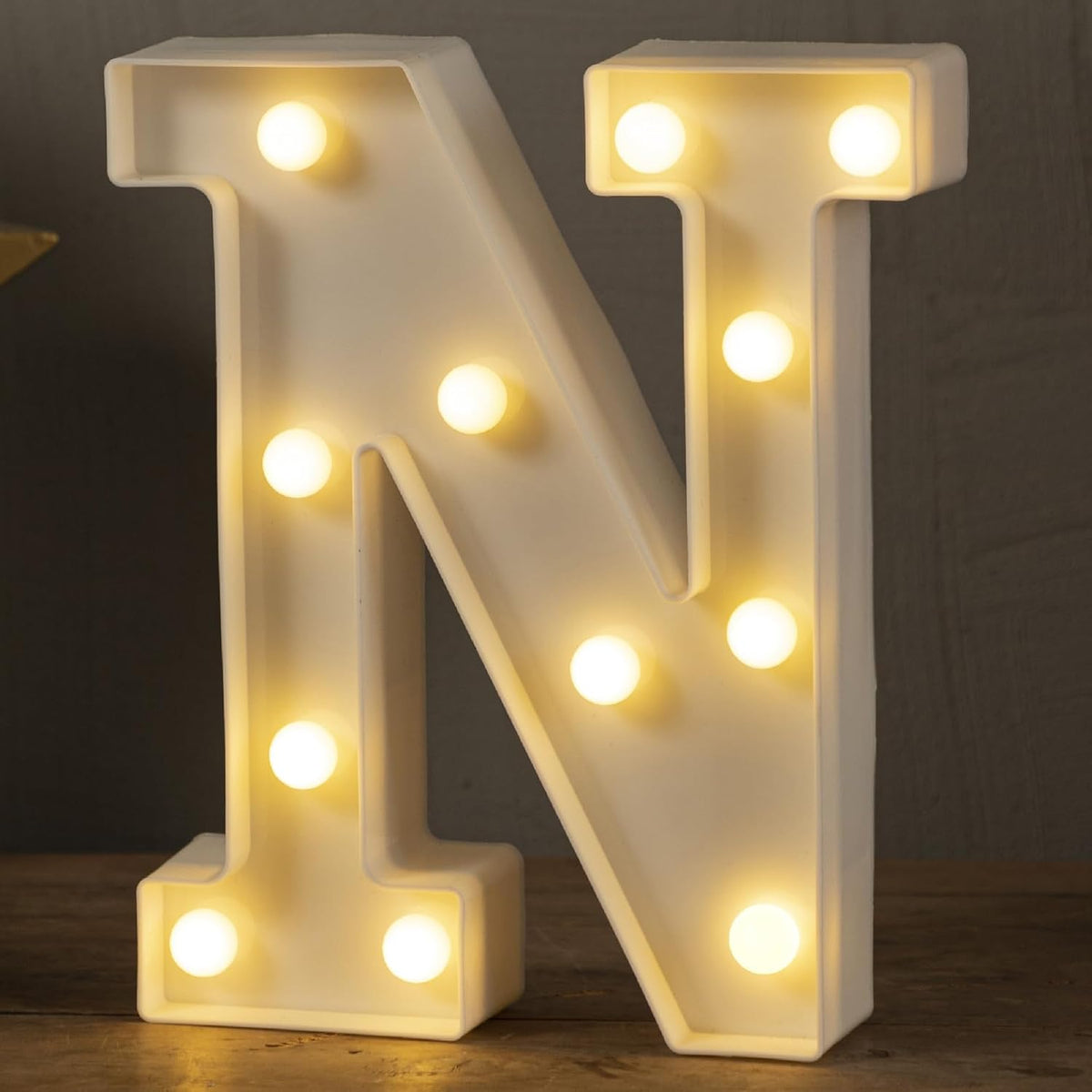 HXWEIYE LED Marquee Letters Lights Sign N, 26 Alphabet 8.57 Inch Light Up Letter and Number 0-9