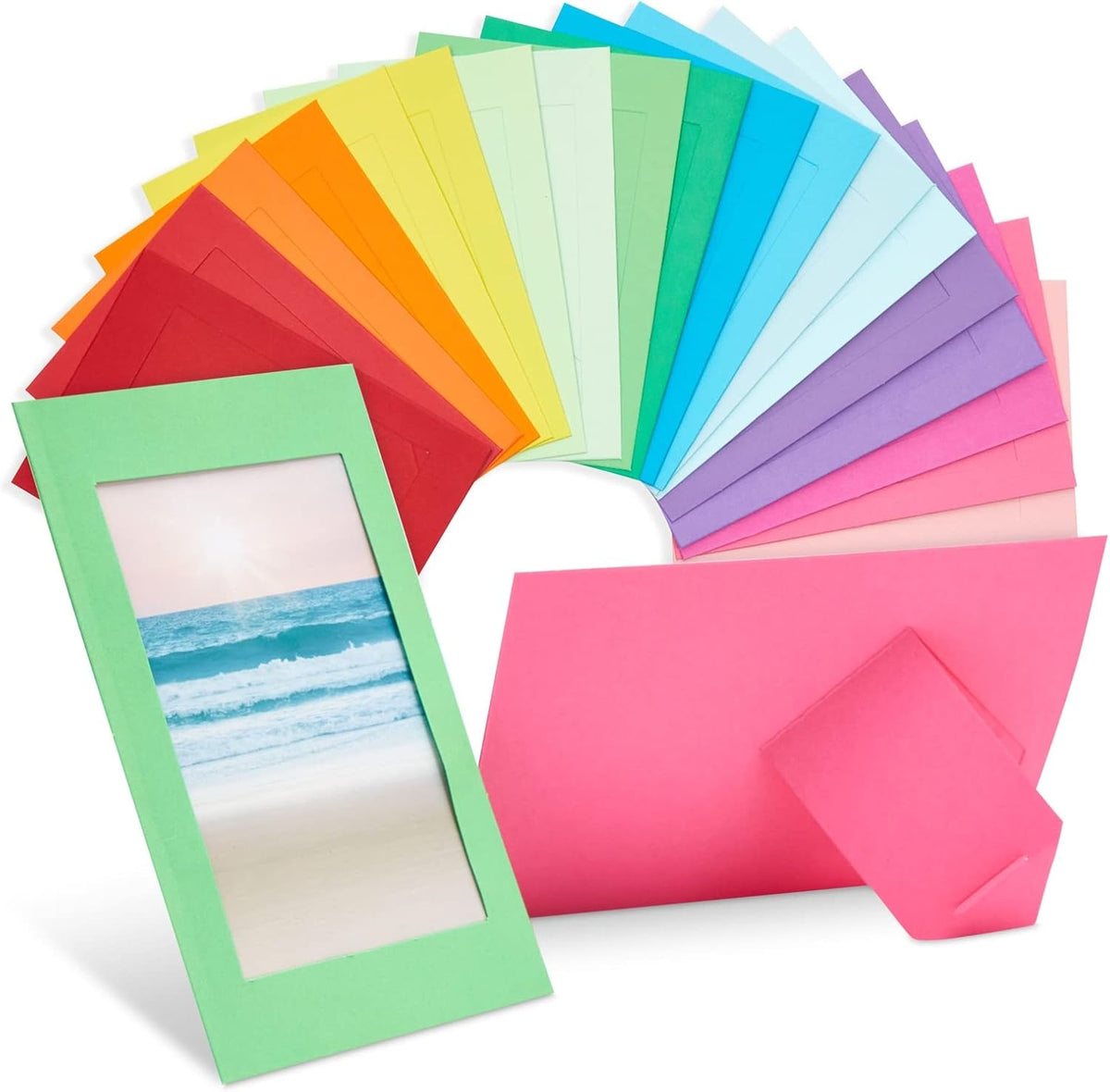 Juvale Cardstock Picture Frames - 4x6 in, Multicolor, 50 Pack - Paper Photo Frames for DIY &