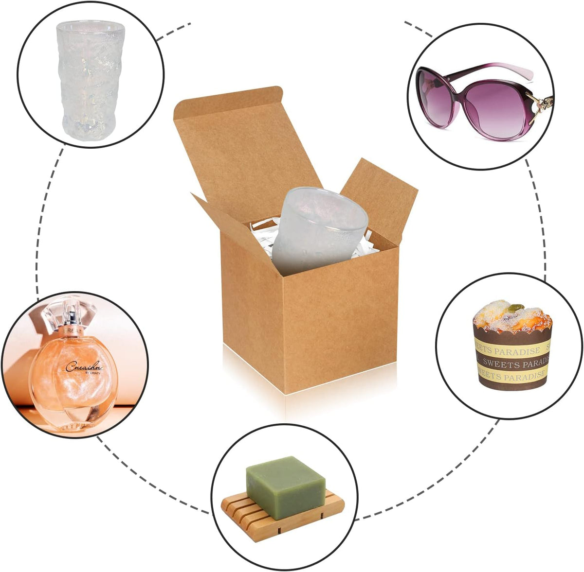 Brown Gift Boxes 5x5x5, 30 Pack Paper Gift Boxes with Lids for Gift, Bridesmaid Proposal Box