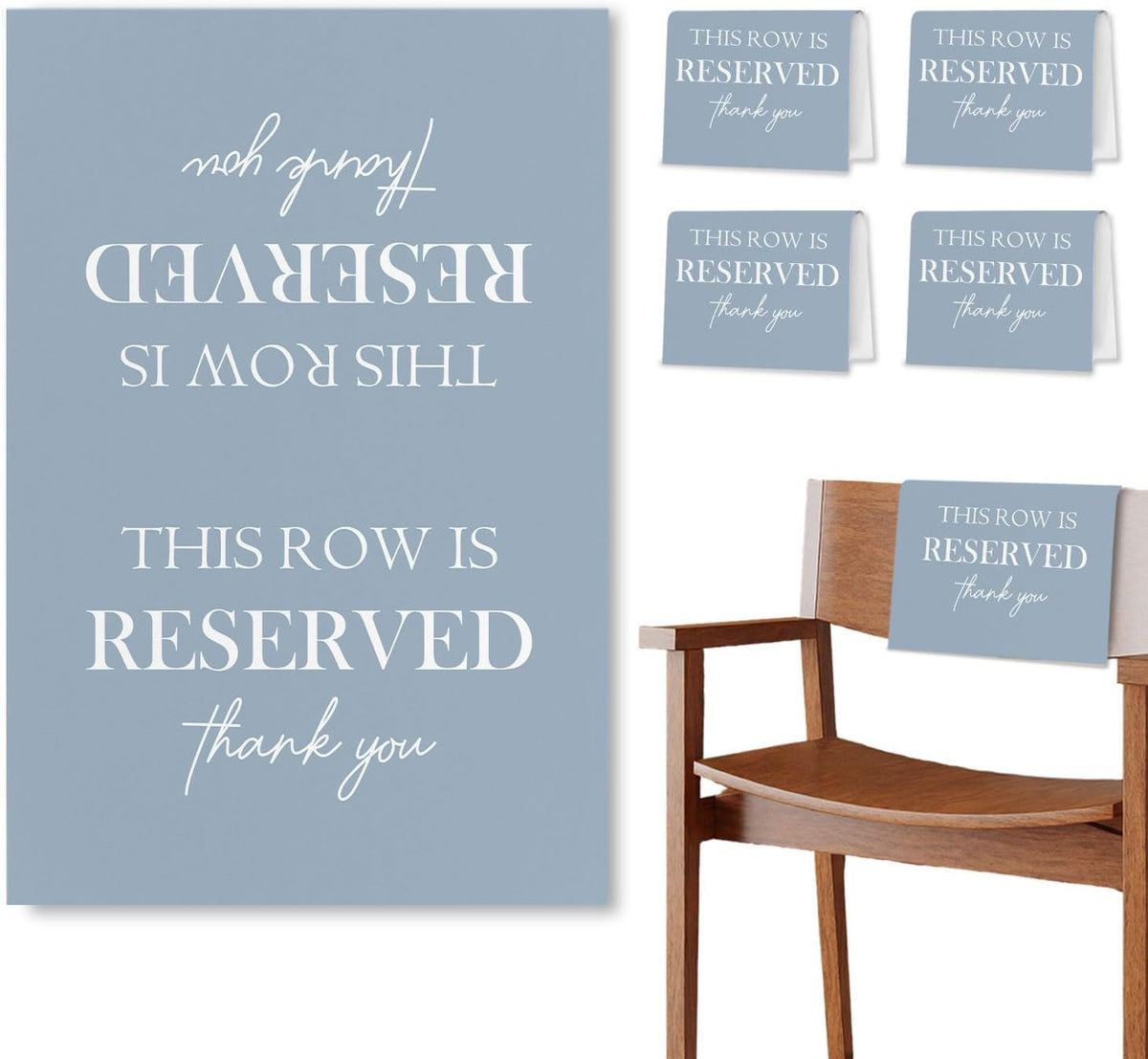 Reserved Seating Chair Signs, This Row Is Reserved Pew Cloths Seating Placeholder for Church Pews