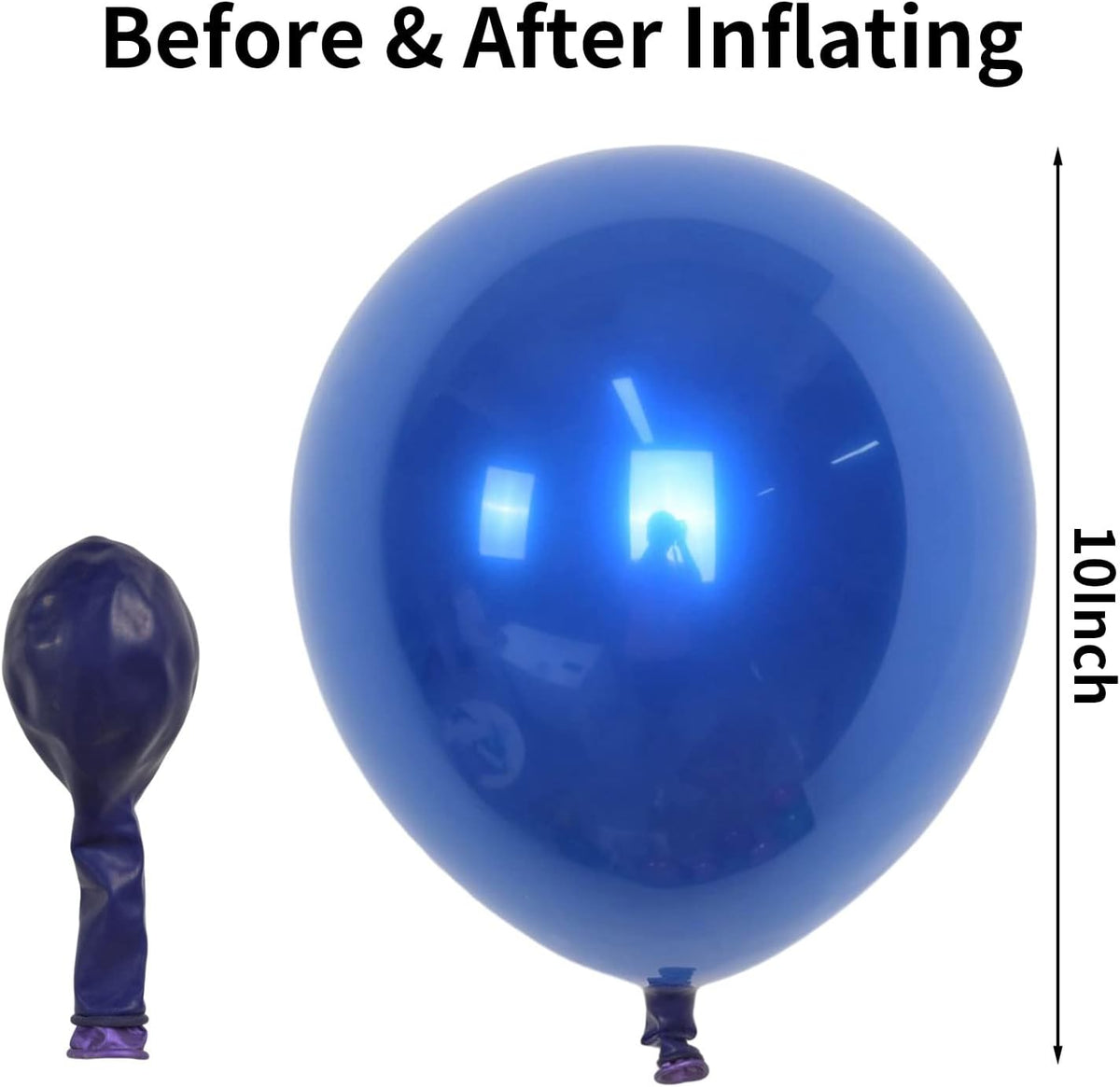 Chrome Blue Balloons, 50 PCS 10 Inch Double-Layered Metallic Royal Blue Balloons, Shiny Thick