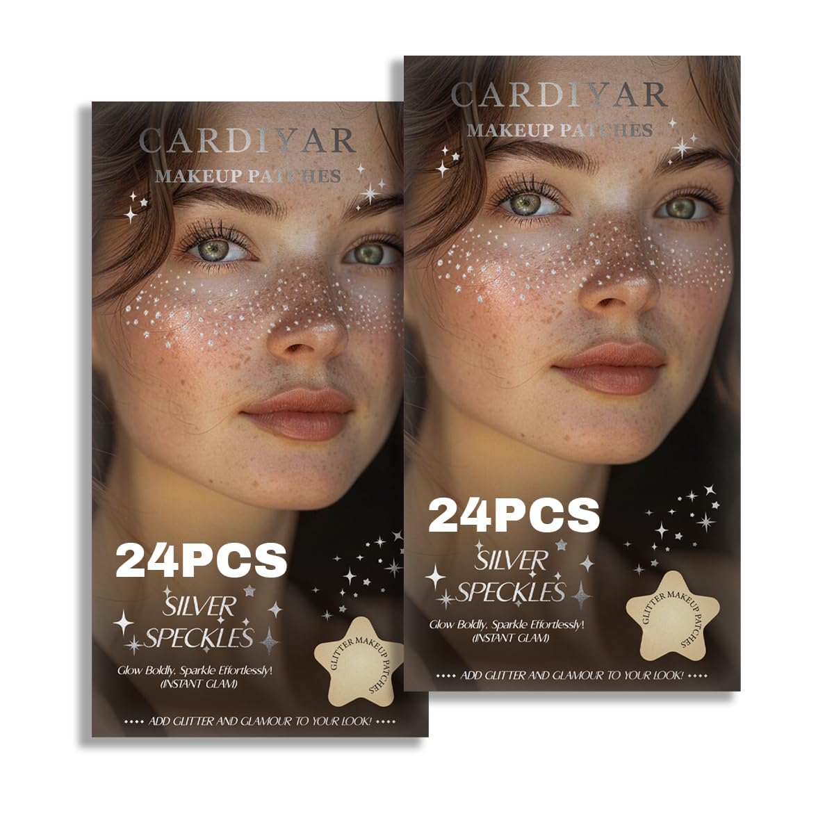Glitter Freckles, 24PCS Glitter Freckles Face Tattoo, Sparkle Freckles for Women, Waterproof Gold