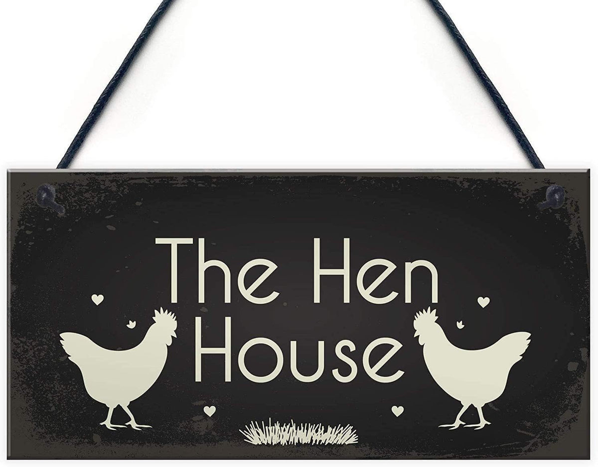 Rustic Wooden Signs The Hen House Wood Plaque Signs Chicken Cock Coop Egg Garden Gift Sign Wall Art