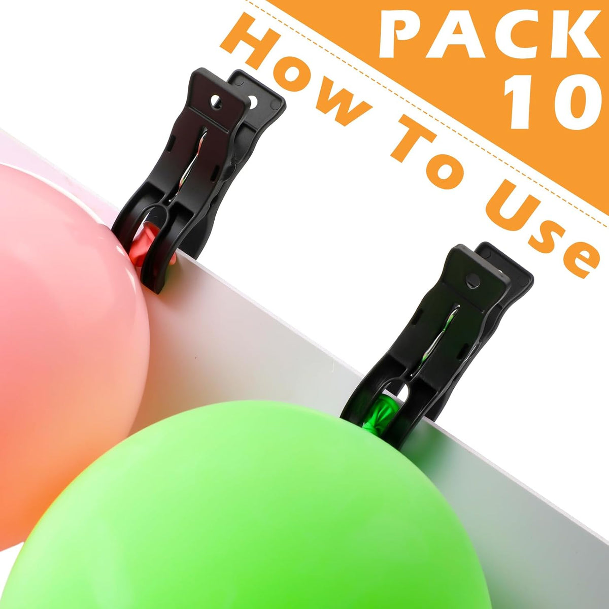 LemonRoad 10 Pack Large Balloon Arch Clips Plastic Transparent Backdrop Spring Clamps 3.5 Inch