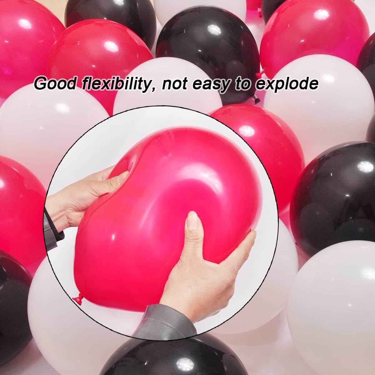 300 Pack Red Black White Balloons 100 of each of the 3 colors 12 inch Red White Black Latex Party