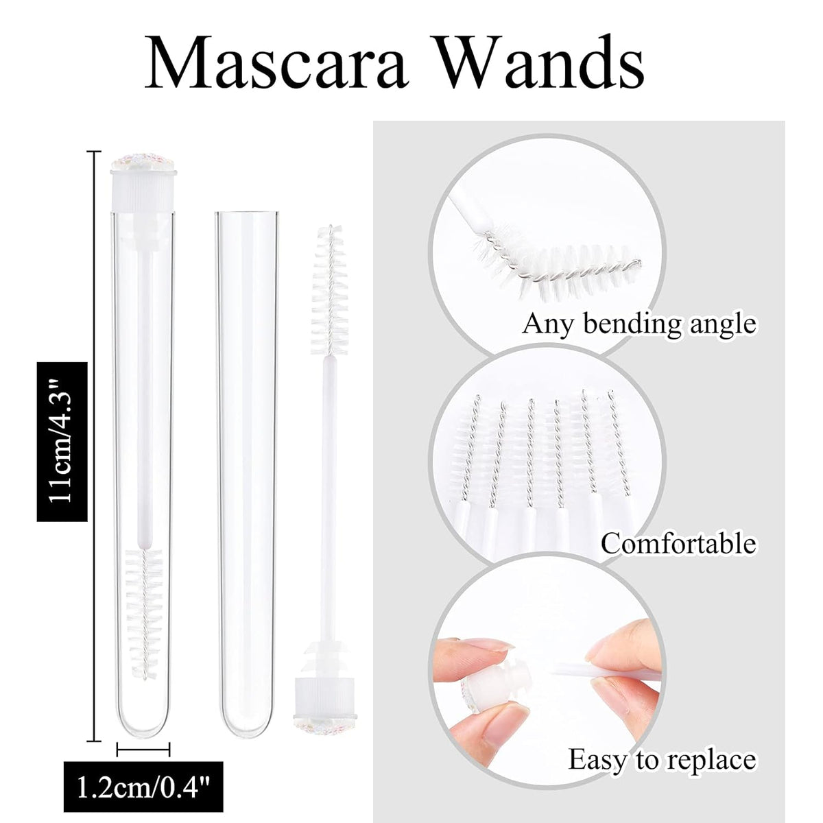 20pcs Eyelash brush Lash Wand Makeup tool Eyelash Extension supplies Cleaning brush Diamond Mascara