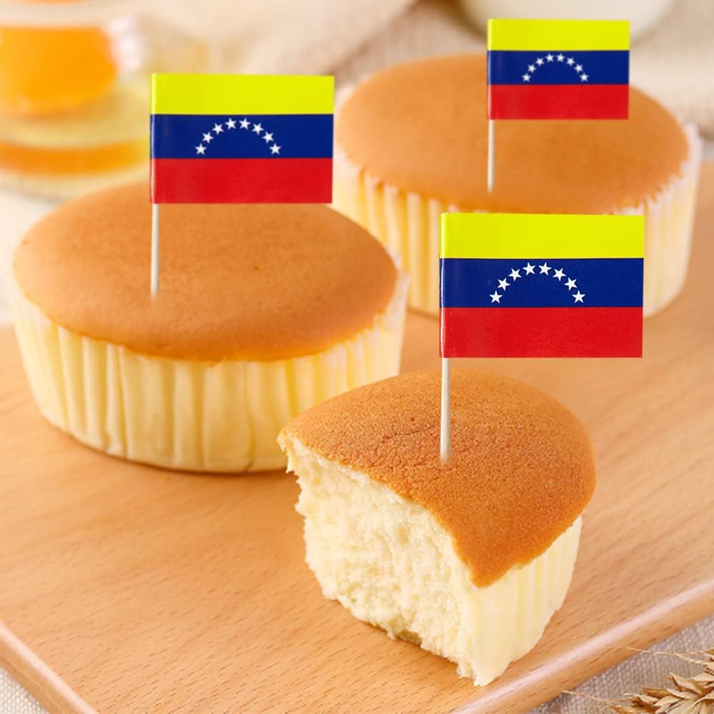 Venezuela Flag Venezuelan Flag, Small Mini Venezuela Toothpick Flags for Food, Cupcakes, Cocktails