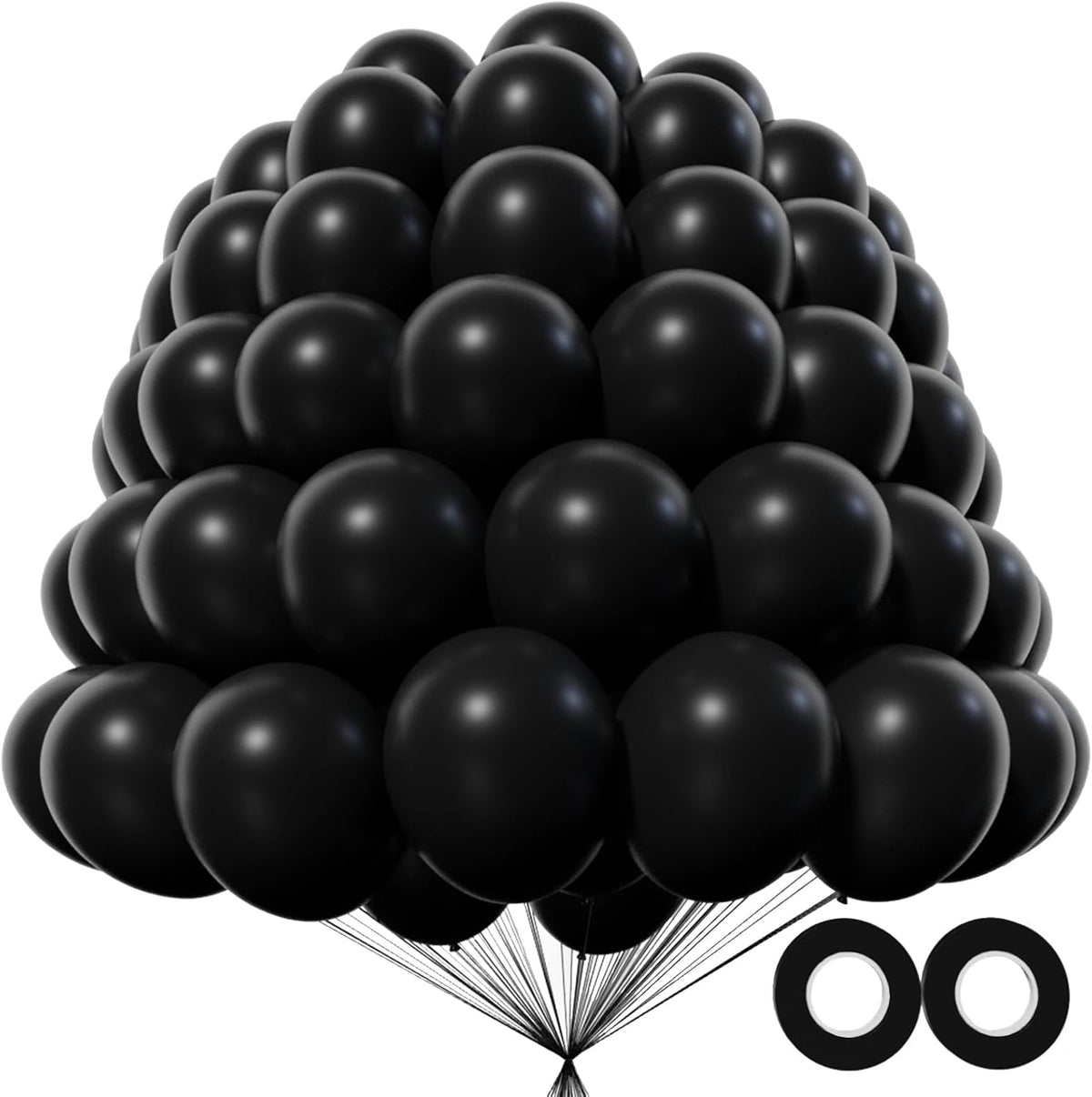 KAWKALSH 200pcs Black Balloons 5 Inch, Small Mini Latex Balloons for Party Birthday Baby Shower