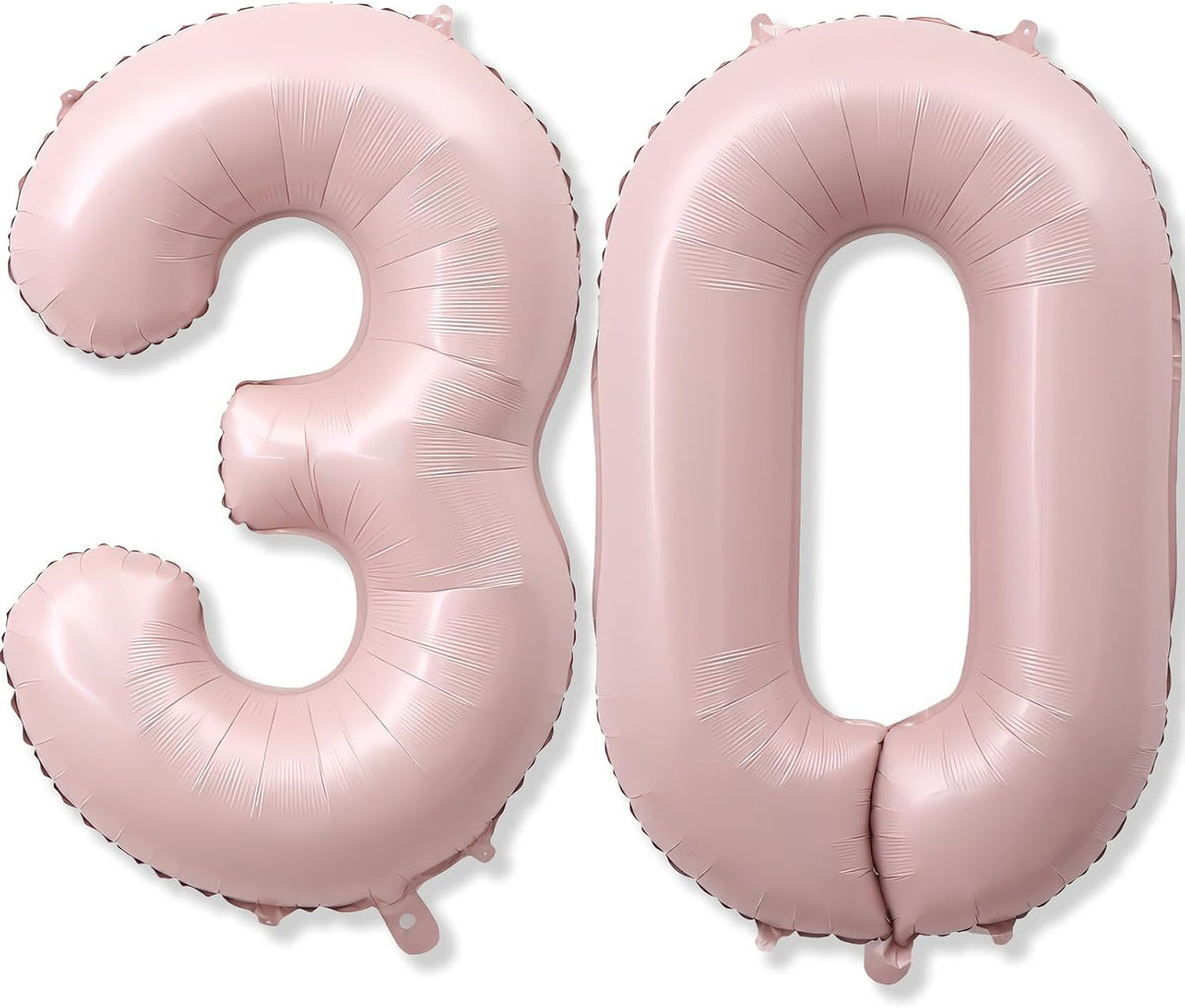 Light Pink 30th Birthday Balloon for Women, 40 Inch Self Inflating Mylar Number 30 Balloons, Big