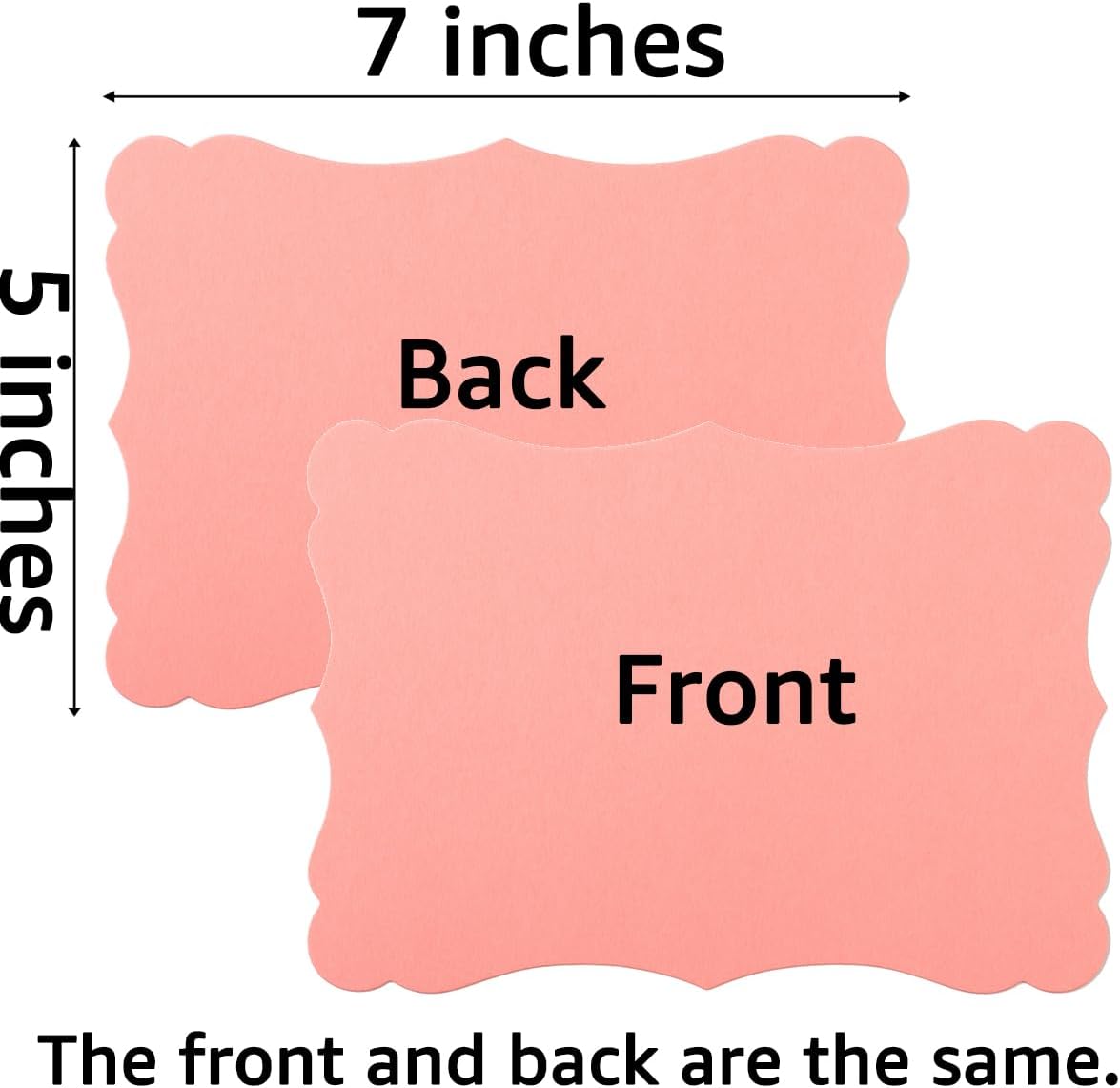 50 Pack Blank Kraft Cards Cardstock Thick Paper Brown Greeting Cards for DIY Gift Card Menus, Baby