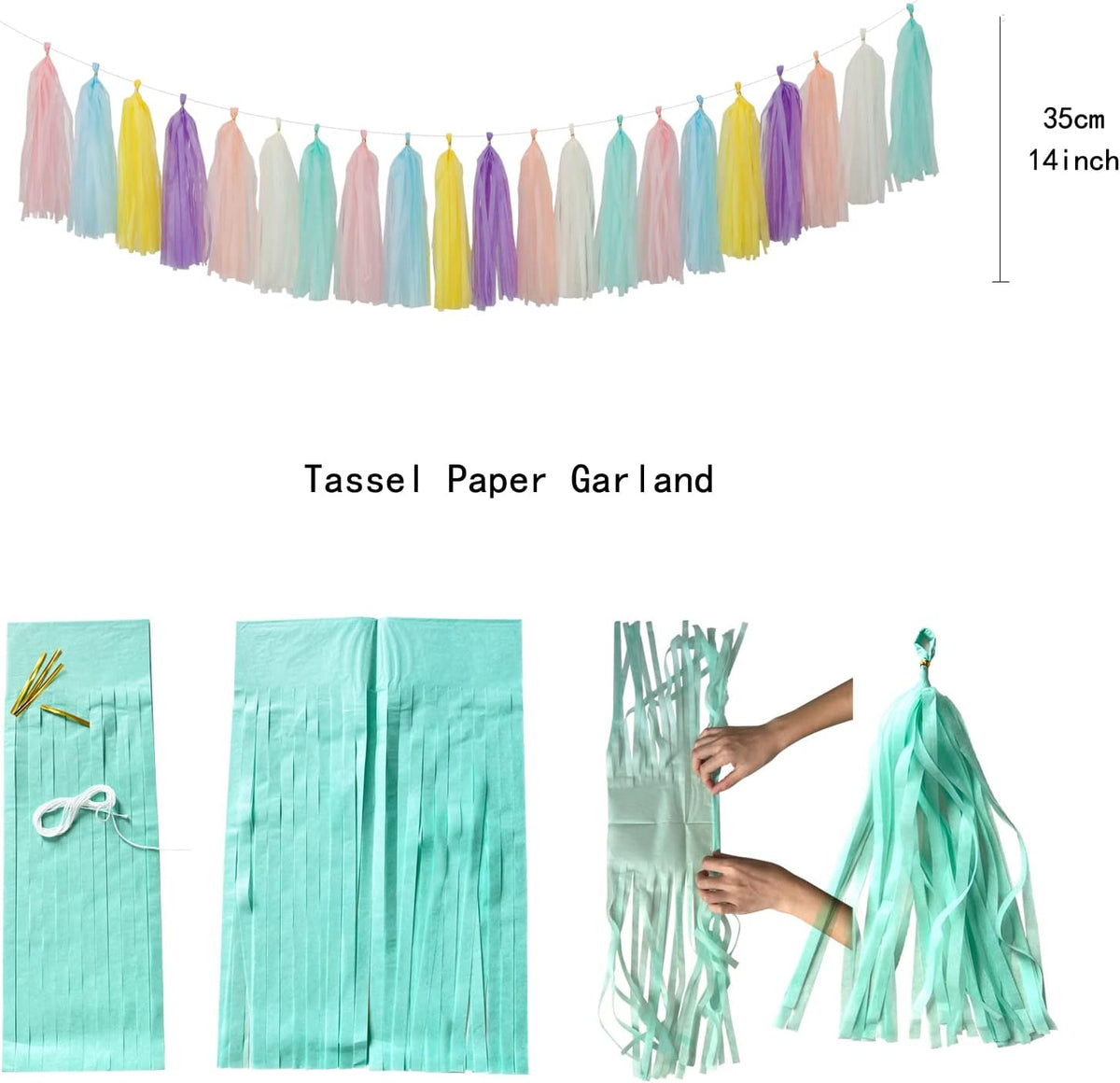Pastel Rainbow Party-Decorations Supplies Streamers-Garland - 29pcs Baby Shower Birthday Wedding