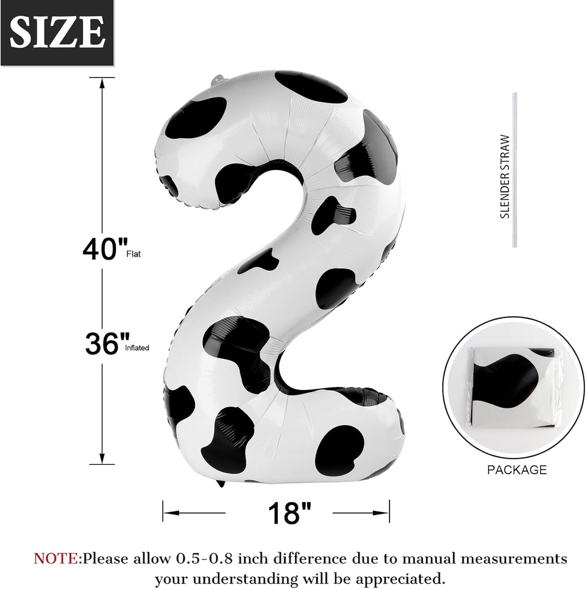 Cow Print Number Balloon Birthday Decorations, 40 inch Number balloon 0-9(Zero-Nine), Cow Balloon