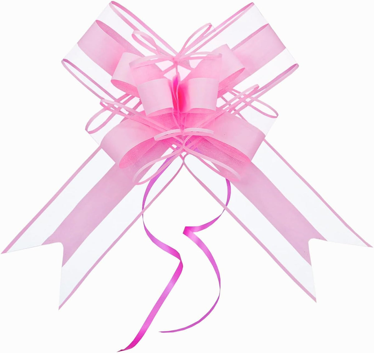 WEWILUCK Pink Pull Bows for Presents - Large Gift Bows for Gift Baskets, Flower Paper Wrapping