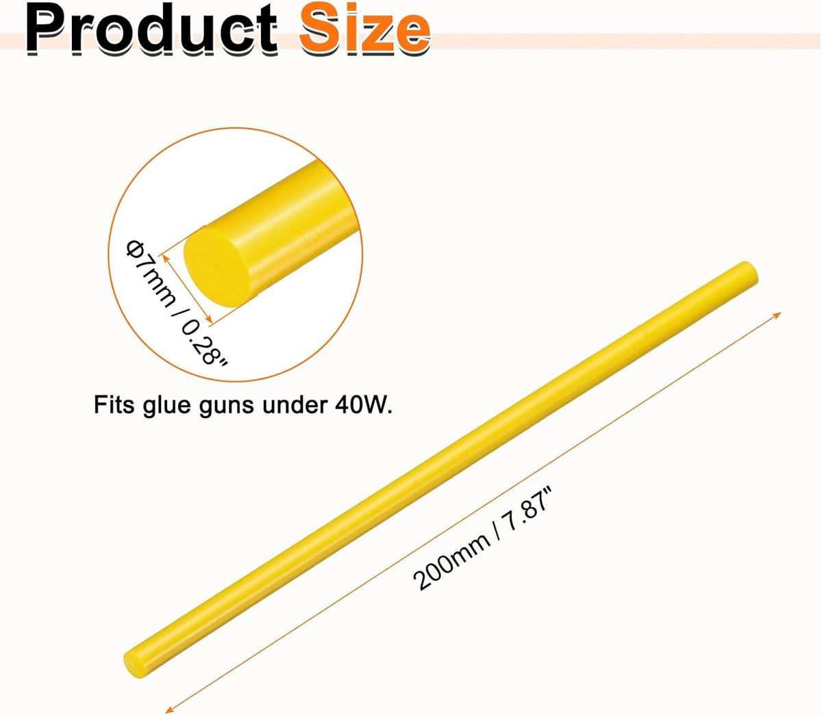 HARFINGTON 10pcs Hot Glue Sticks 0.28" Dia x 7.87" Long EVA Mini Hot Melt Adhesive Glue Stick for