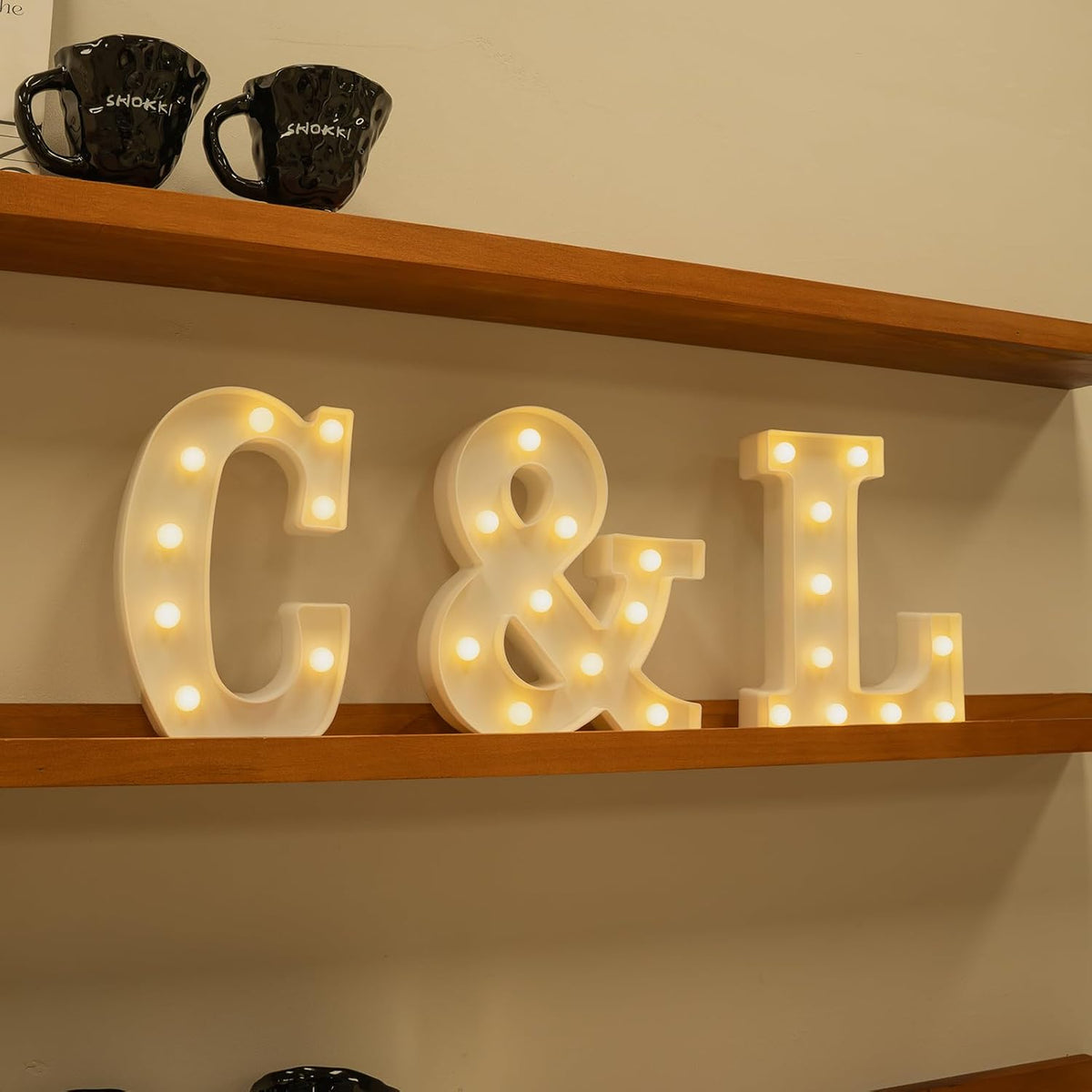 Foaky Rechargeable LED Letter Lights Sign Marquee Light Up Letters Sign for Night Light