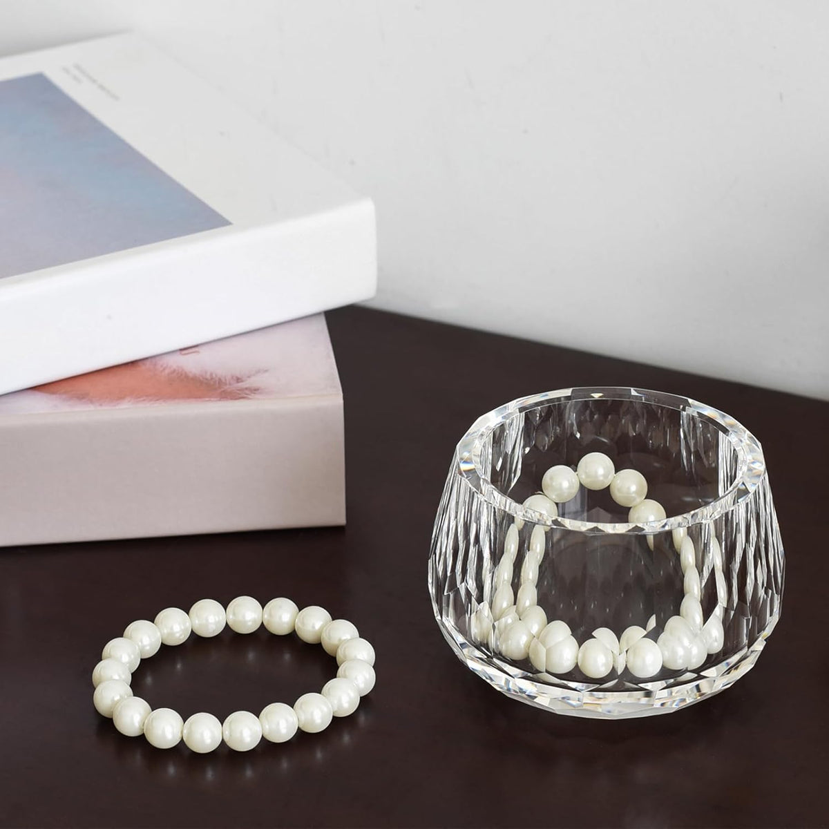 kitCom Crystal Jewelry Jar, Crystal Wedding Candy Buffet Jar, Home Decoration Party Cotton Swab