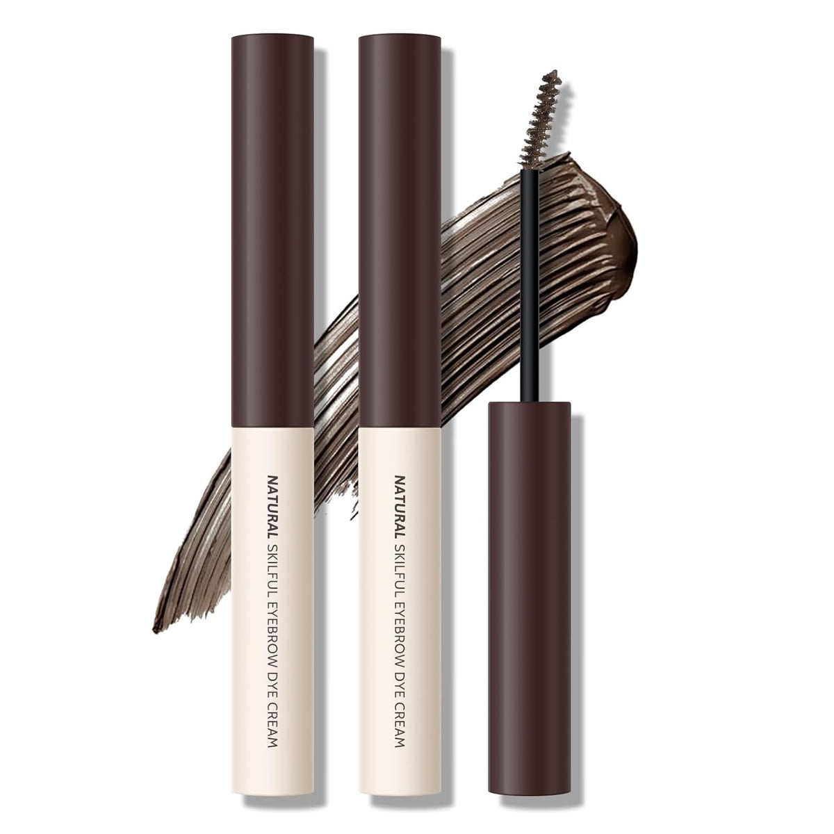 KYDA 2 Pcs Tinted Eyebrow Cream, Ultra-Fine Brush Tinted Brow Gel, Waterproof Smudgeproof Eyebrow