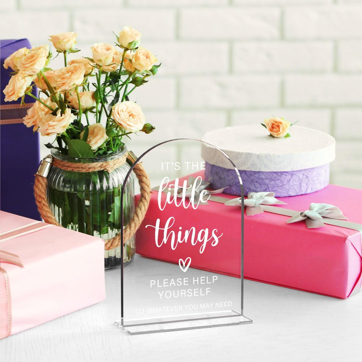 Acrylic Wedding Sign, Bridal Shower Decorations, It's the Little Things Sign for Ceremony, Modern