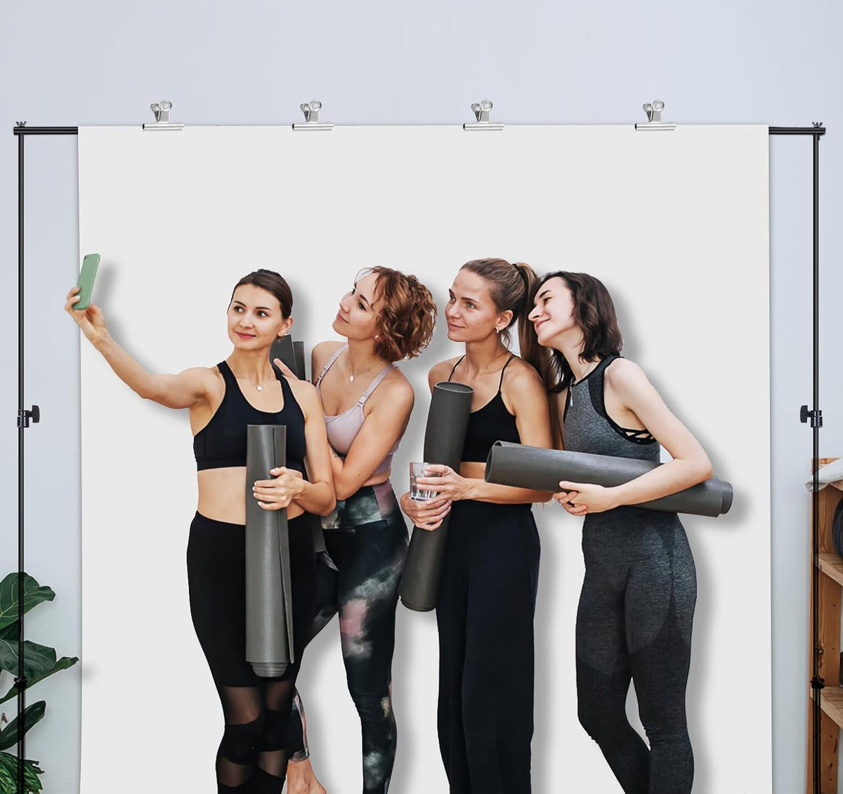 10ft Adjustable Backdrop Stand Kit, Heavy-Duty Photography Background Support System with Clamps &