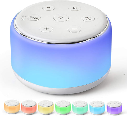 FamiSym White Noise Sound Machine Baby for Sleeping with Night Light – 34 Soothing Sounds