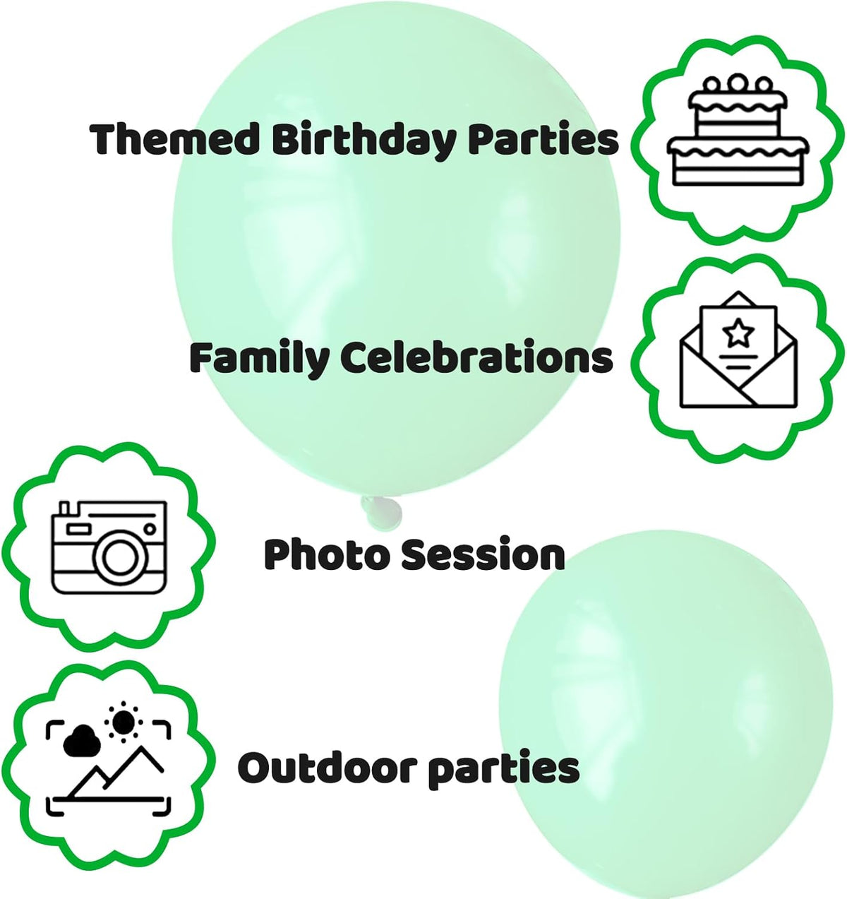 110Pcs Dark Green Balloons Latex Party Balloons 12 inch Round Helium Balloons for Dark Green Themed