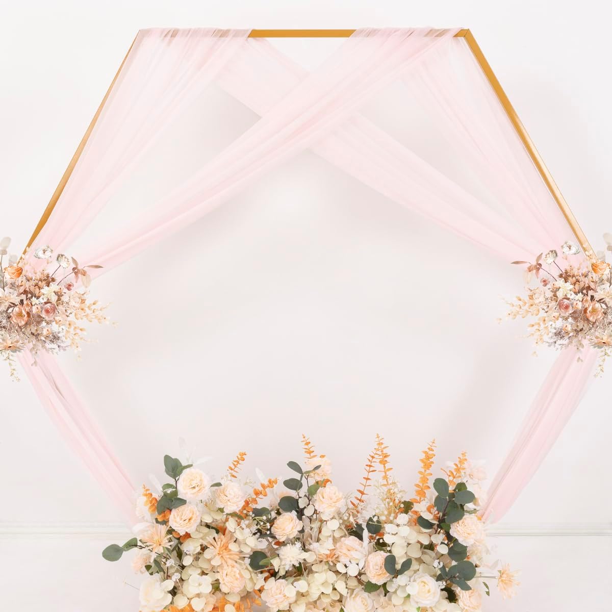 MLMC Blush Pink Wedding Arch Draping Fabric 4 Panels 29" x 20 FT Extra Long Gauze Drapes Sheer