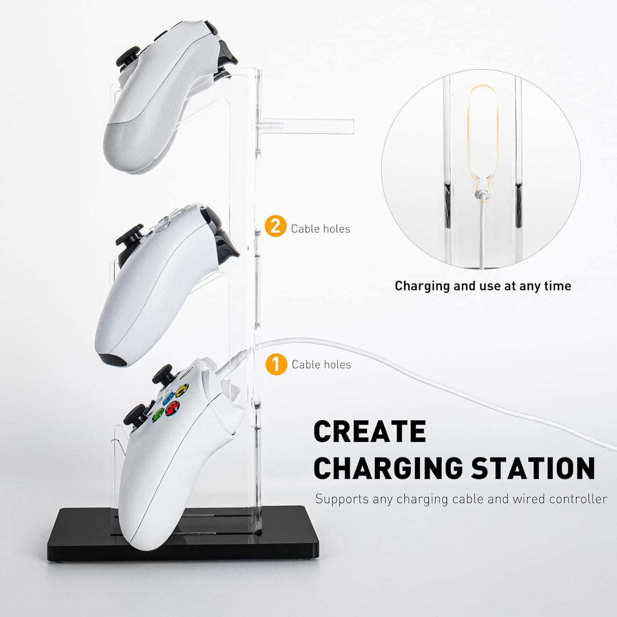 OAPRIRE Universal 3 Tier Controller Holder and Headset Stand for PS4 PS5 XBOX ONE SWITCH