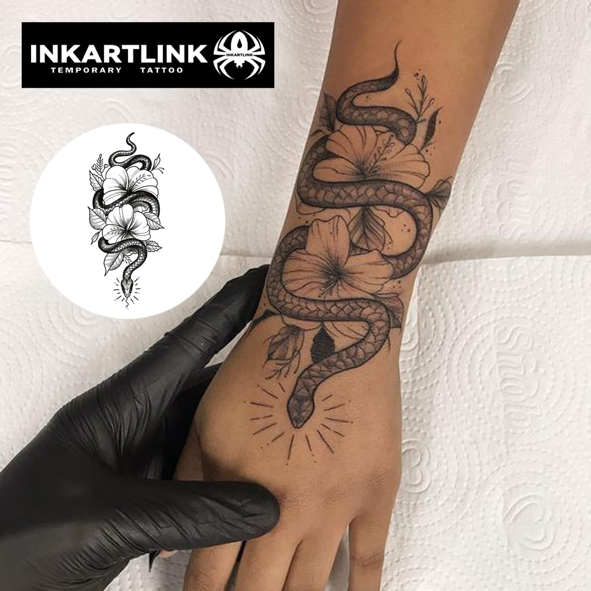 INKARTLINK Tattoo Tech, 2 Sheets Large Semi Permanent Tattoo, Temporary Tattoos, Last 1-2 Weeks