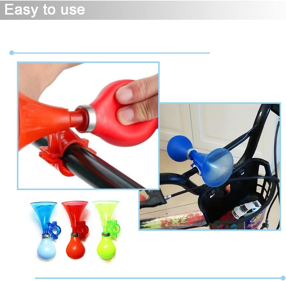 3 Pcs Bike Horn Kids Air Horn Clown Horn Hand Held Plastic Scooter Bicycle Bell for Cart Kids Boys