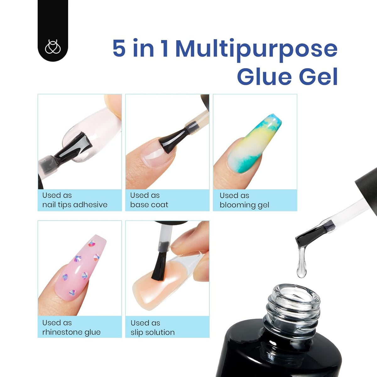Beetles Gel Nail Kit Easy Nail Extension Set With Etch X Nail Tips 504Pcs Half Matte Medium Coffin