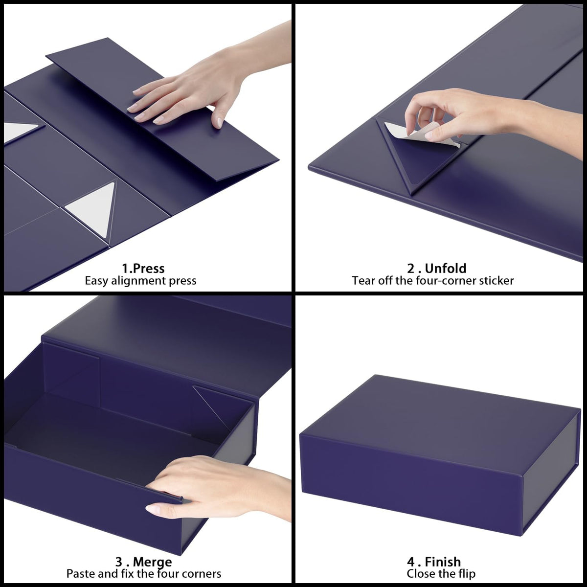 Blue Gift Box 11.9" x 8.5" x 3.3" with Magnetic Closure Lid Boex for Presents,Bridesmaid Gifts