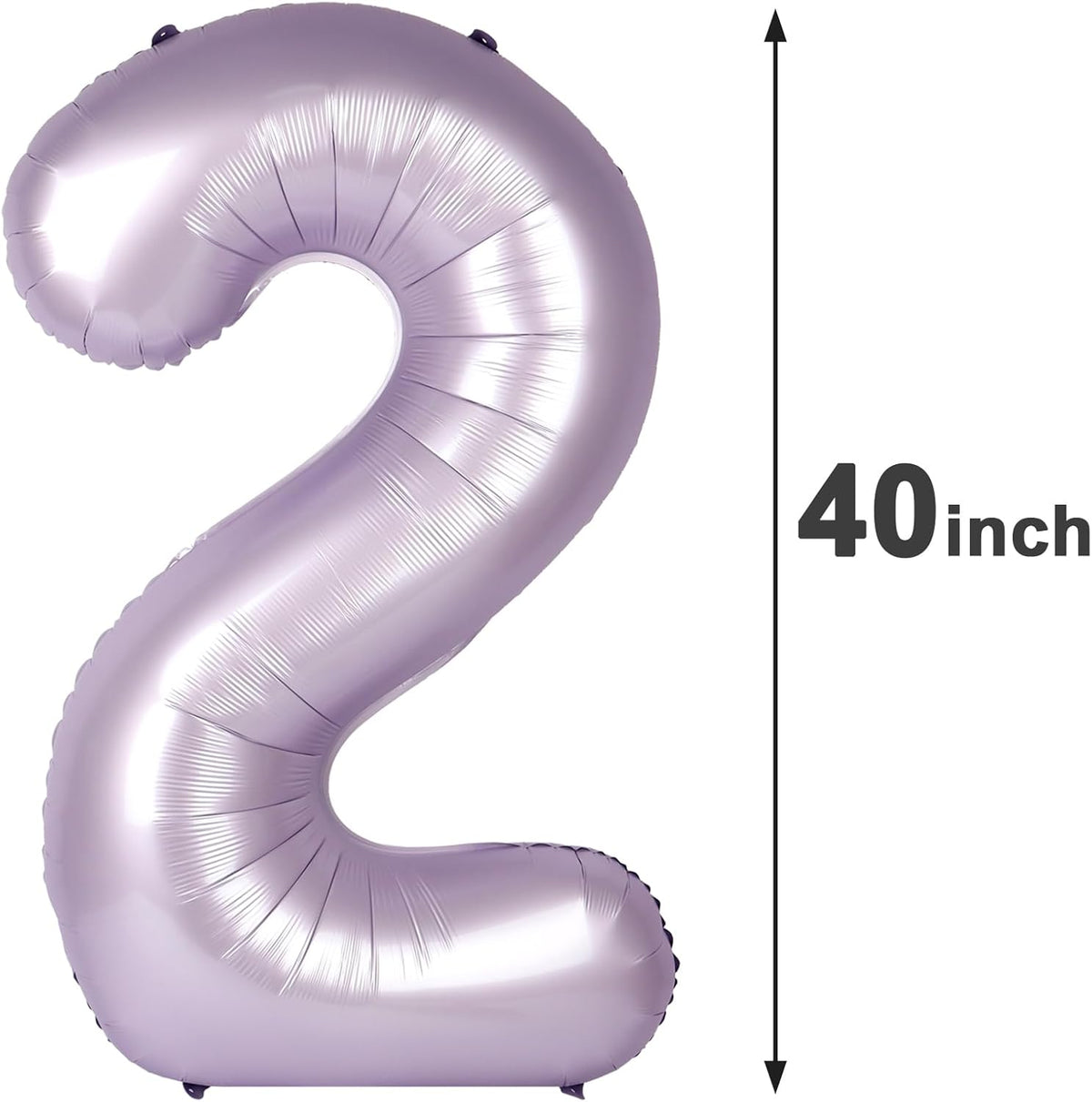 Lilac 40 Inch Big Number Balloon Birthday Decoration, Number 2 Helium Balloon 12 20 22 23 24 26